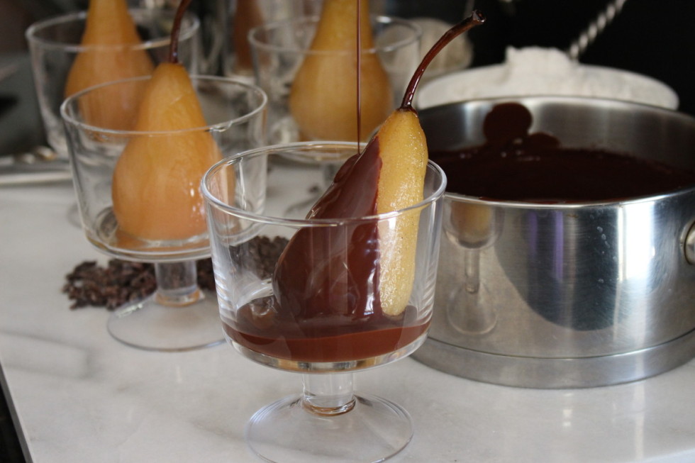 Poached Pears With Chocolate Ganache For New Year S Eve Gluten Free