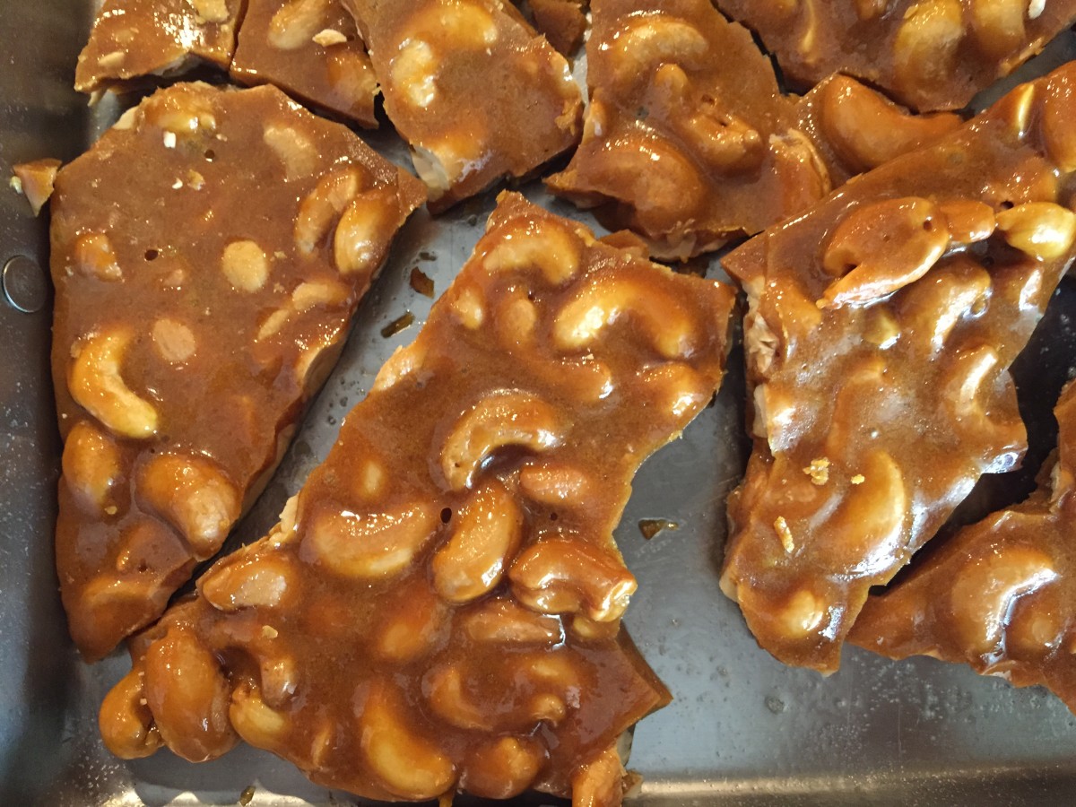 cashew brittle gluten free vegan recipe from jessica's kitchen blog