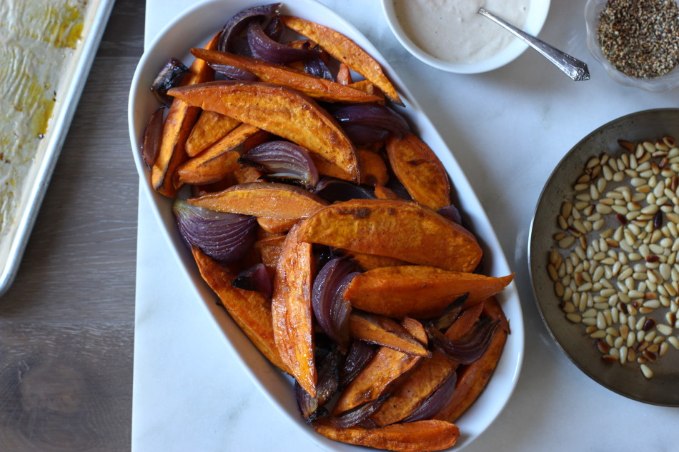 sweet-potato-and-red-onion-with-tahini-dressing-and-za'atar-gluten-free-vegan-recipe