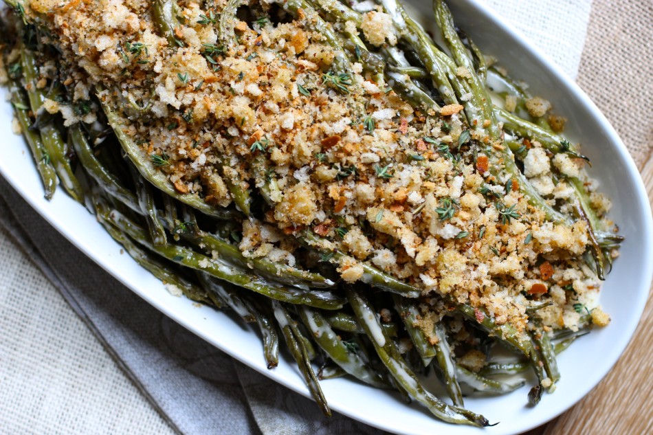 Roasted Green Beans with Lemon Vinaigrette and Herbed Breadcrumbs